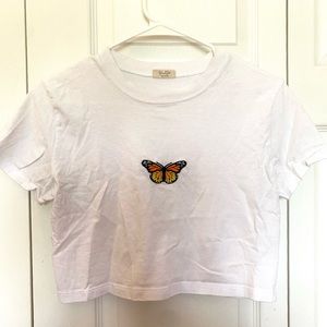 John Galt Cropped Butterfly Top